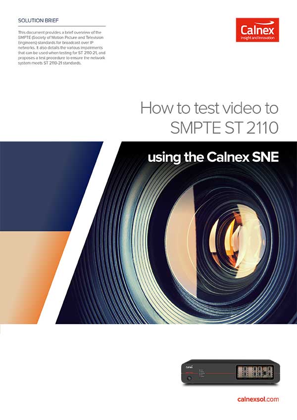 How to test video to SMPTE ST 2110